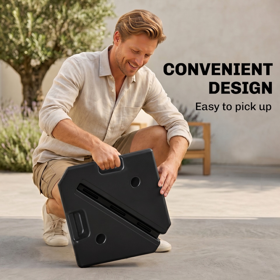 image 1 of Outsunny Set of 4 Parasol Base Stand Weights for Cantilever Umbrella Up to 120kg
