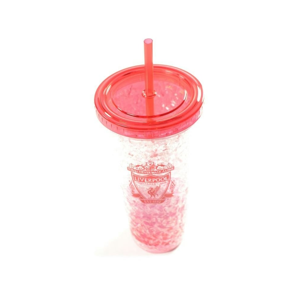 image 1 of Liverpool FC Crest 600ml Freezer Cup With Straw - Red - One Size