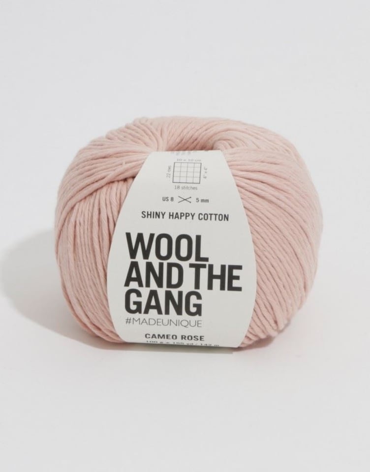Wool and the Gang Pink Shiny Happy Cotton Aran Yarn For Crochet, Knitting - per 100 gram ball