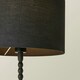 image 2 of ValueLights Maeve Black Fabric Drum Lamp Shade Matte Black Bobbin Bobble Table Lamp and Bulb Black