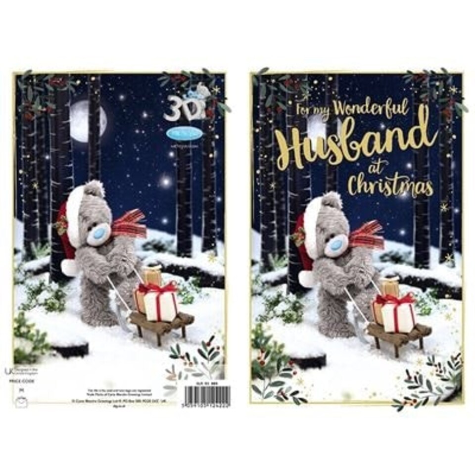 image 1 of 3D Holographic Husband Christmas Card