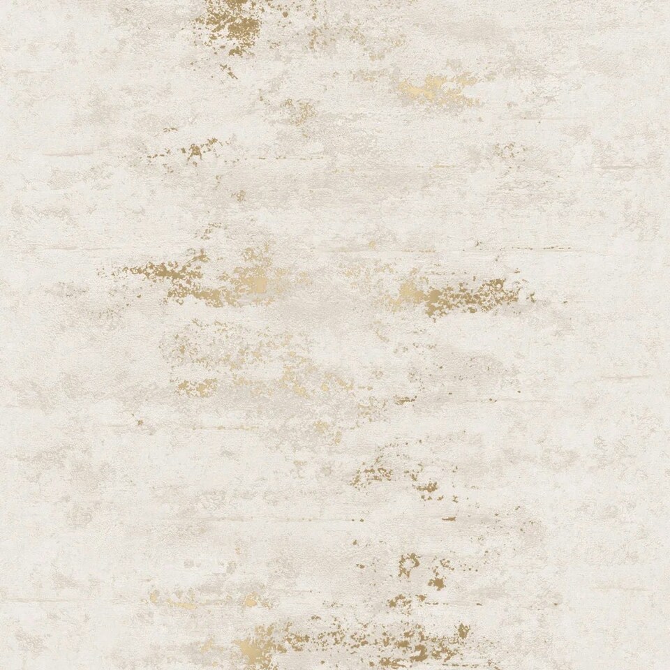 image 1 of Venice Industrial Metallic Wallpaper in Ivory and Gold Multi