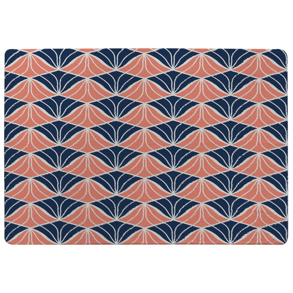 image 1 of Navy & Pink Geometric Shells Rug | Multi