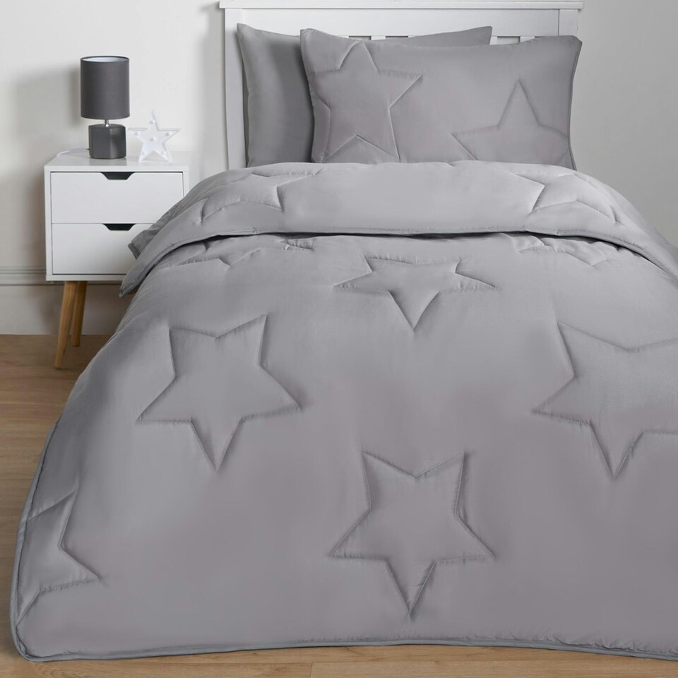 image 1 of OHS Coverless Star Quilted 7.5 Tog Bedding Set, Single - Grey