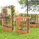 image 5 of COSTWAY Raised Garden Bed Planter Box w/2-Sided Trellis Orange