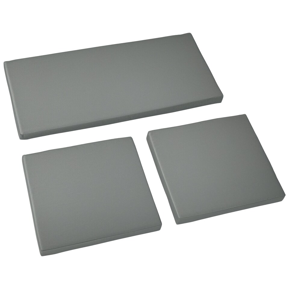 image 1 of Outsunny 3PCs Rattan Garden Seat Cushions Pads for Patio Furniture Dark Grey Grey | Dark Grey
