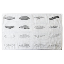 burger and sandwich icon Designer Bath Towel | Multi