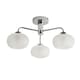 image 4 of ValueLights Amaia Chrome IP44 Rated 3 Way Frosted Ribbed Glass Ceiling Light with LED Bulbs