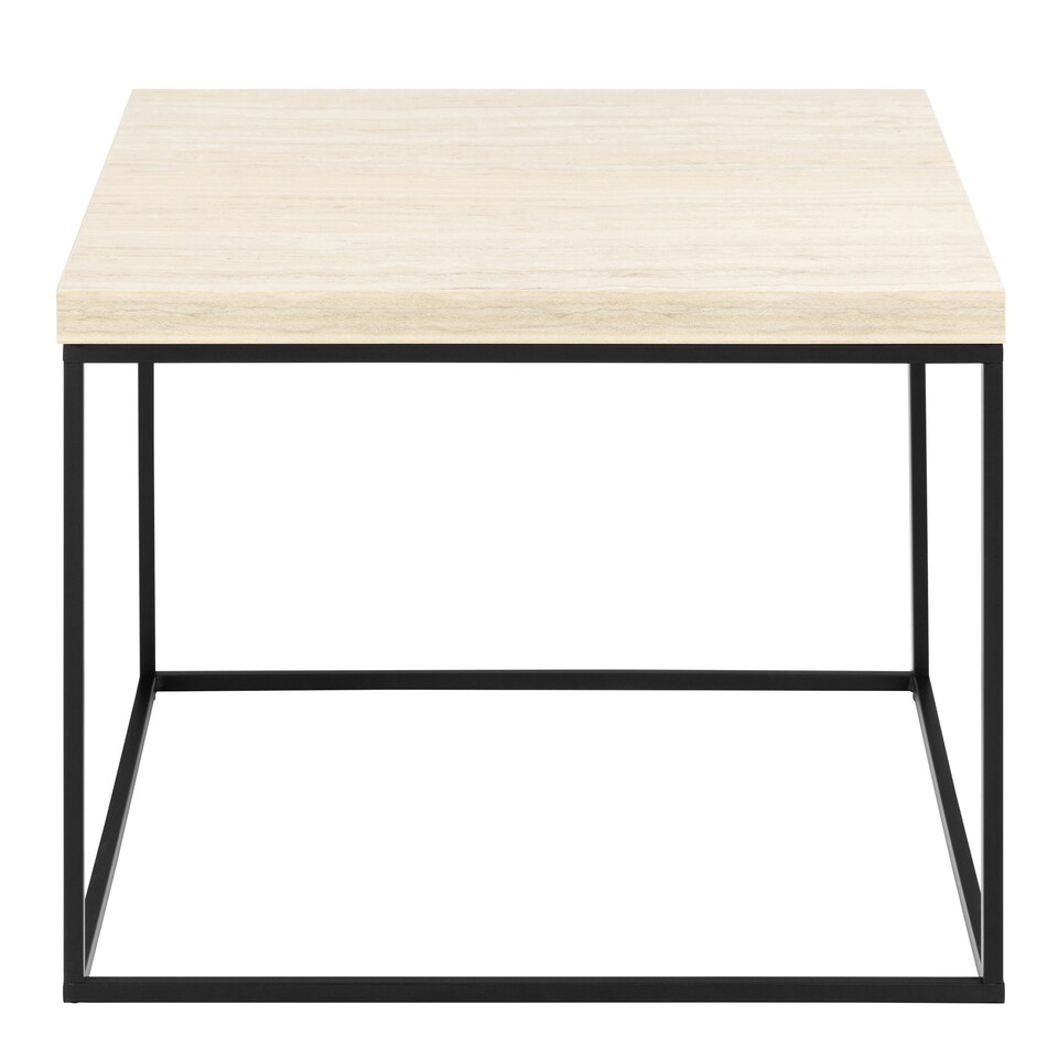 image 1 of Barossa Coffee Table with Light Oak Top & Black Steel Base 60cm