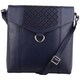 image 1 of Leather Magnetic Fastening Adjustable Strap Cross Body Shoulder Bag Blue | Navy