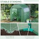 image 4 of Outsunny Walk in Polytunnel Greenhouse with Roll-up Window and Door, Green