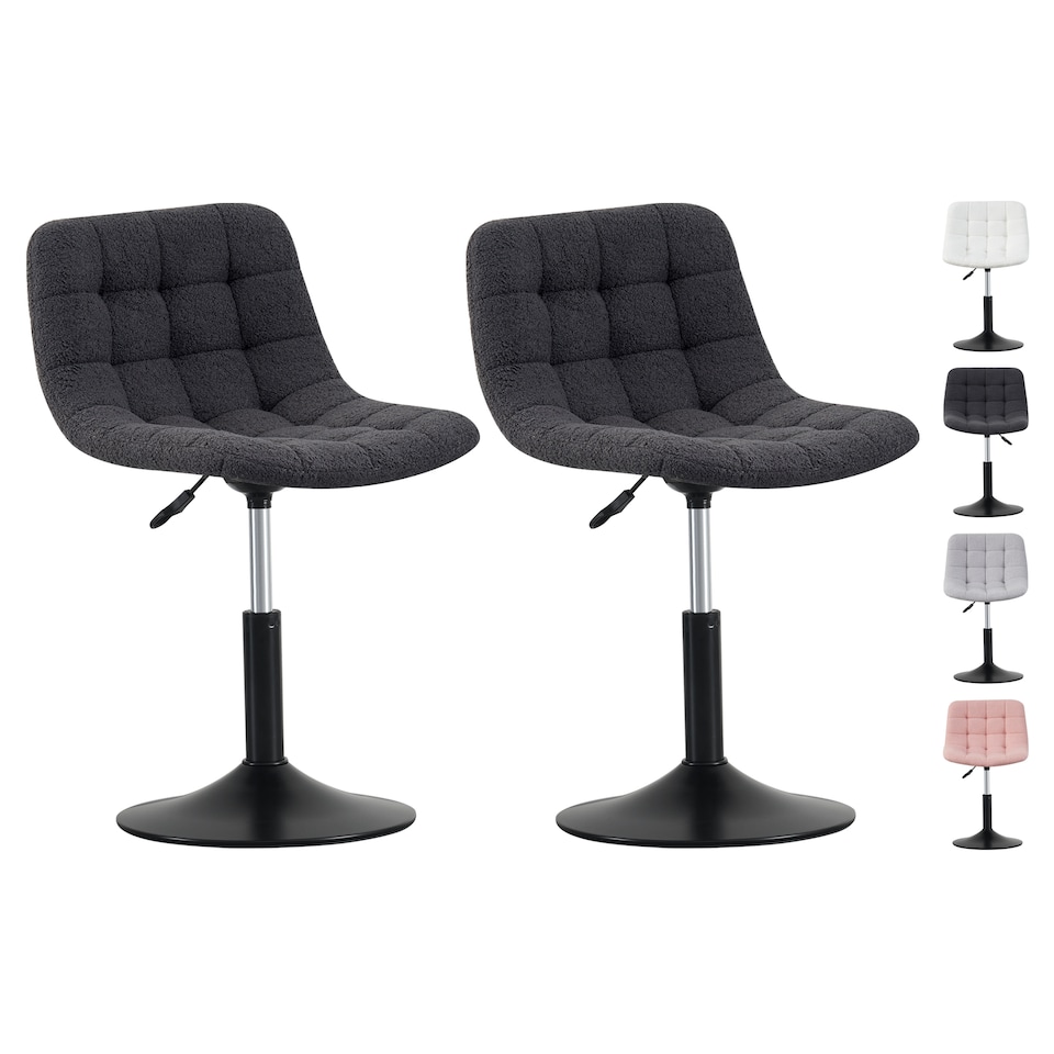 image 1 of MCC Direct Bouclé Fabric Swivel Dressing Table Chair Vanity Accent Stool Drake