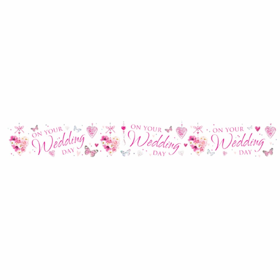 Simon Elvin On Your Wedding Day Decorative Foil Banner - Multicoloured - Six Banners