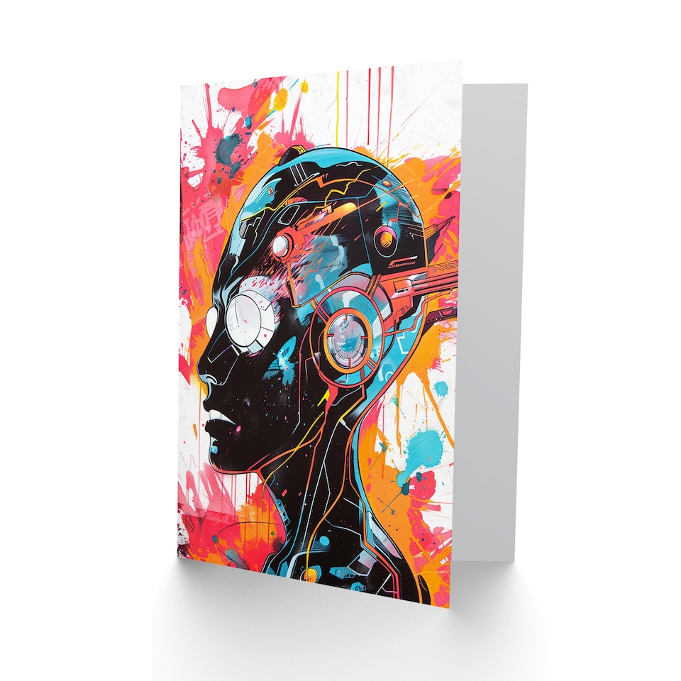 image 1 of Sci Fi Japanese Manga Futuristic Comic Book Style Birthday Card