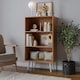 image 2 of URBNLIVING 3 Tier Wide Bookcase With Scandinavian Style Legs | Multi | Beech Bookcase & White Leg | 1