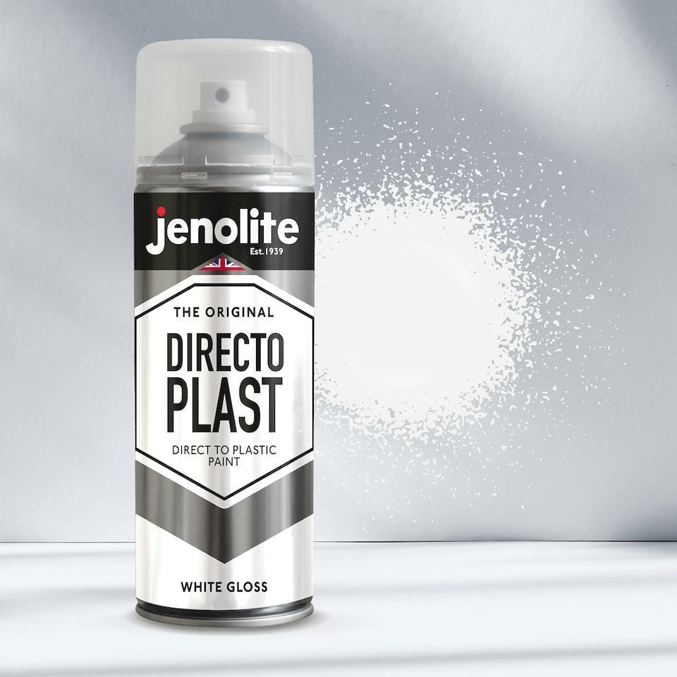 image 1 of Jenolite Directoplast Multi-Surface Paint - White Gloss - 400ml Spray Can - 3-Pack