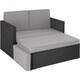 image 1 of Garden Sofa Corfu - 2 seater sofa, stool sun lounger, thick cushions | Black | black/grey | 119 x 64,50 x 71,50 cm | 1