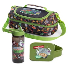 Teenage Mutant Ninja Turtles Green Lunch Bag, Lunch Box & Bottle Set | TMNT Character School Lunch Carrier | Zip-Up Design with Easy-Carry Handle | Cowabunga Cartoon Theme for Boys | Turtles Merch