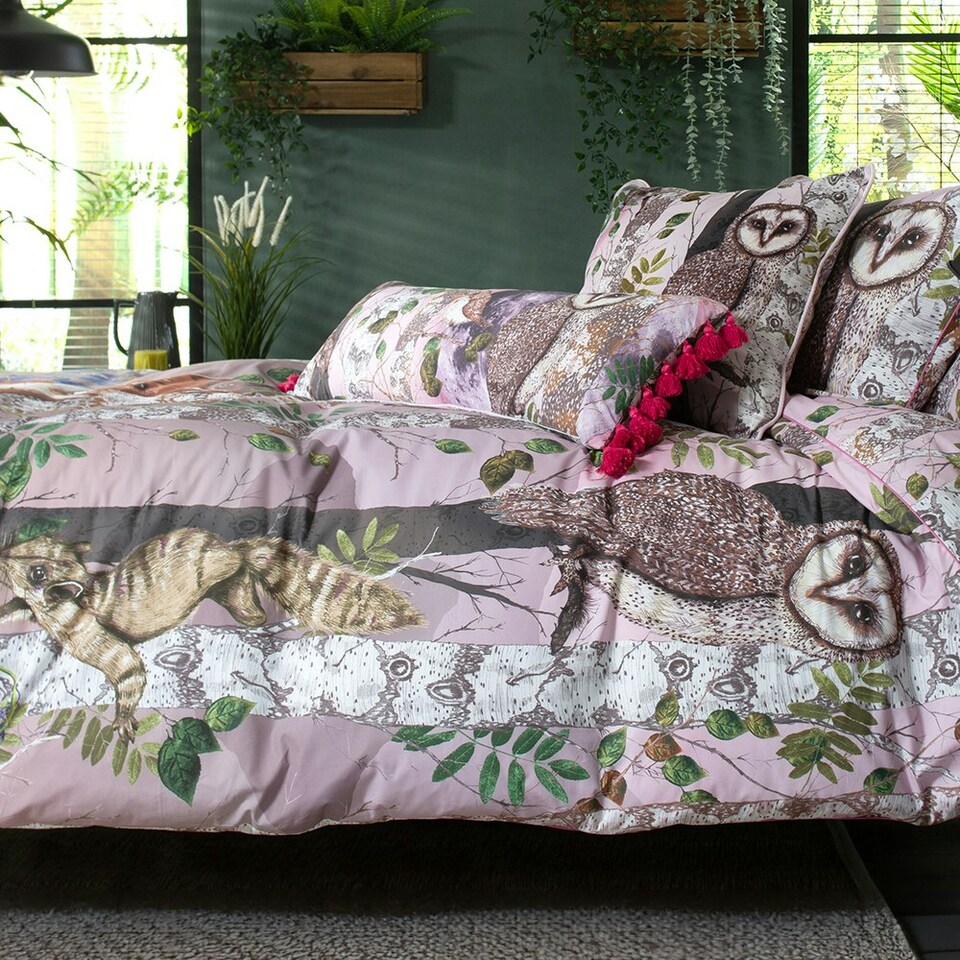 image 1 of The Forest at Twilight Duvet Cover Set – 100% Cotton, 200 Thread Count, Digital Print & Piped Edge Multi | Multicoloured | Double
