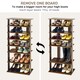 image 4 of COSTWAY 7-tier Double Shoe Storage Tower Rack Stand Brown Brown
