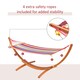 image 4 of Outsunny Wooden Frame Hammock | Hammock With Stand Pink