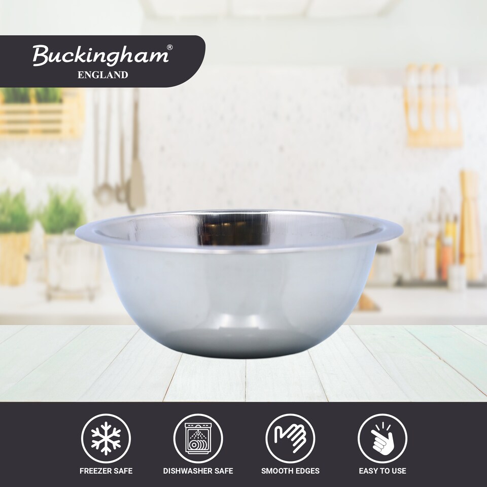 image 1 of Buckingham Premium Stainless Steel Deep Salad Mixing Bowl 40 cm , 12 Litre