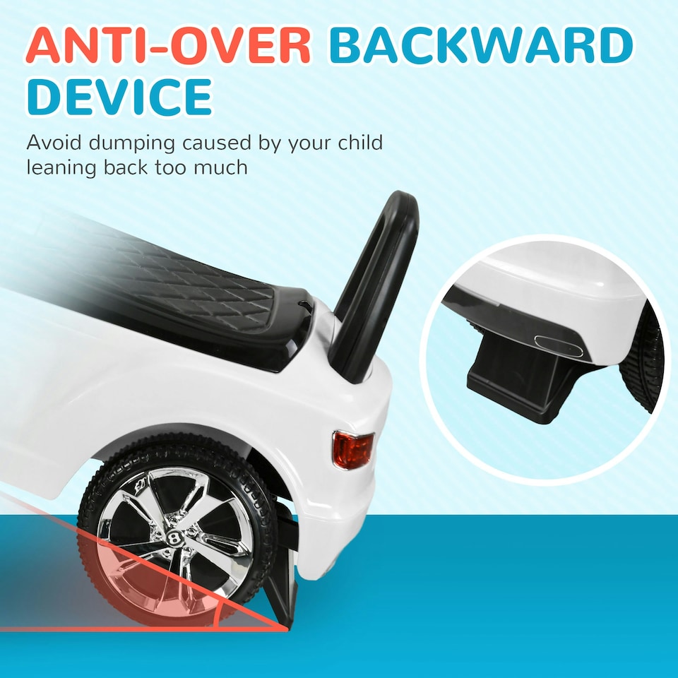 image 1 of AIYAPLAY Bentley Licensed Ride on Car, Foot to Floor w/ Music Horn - White