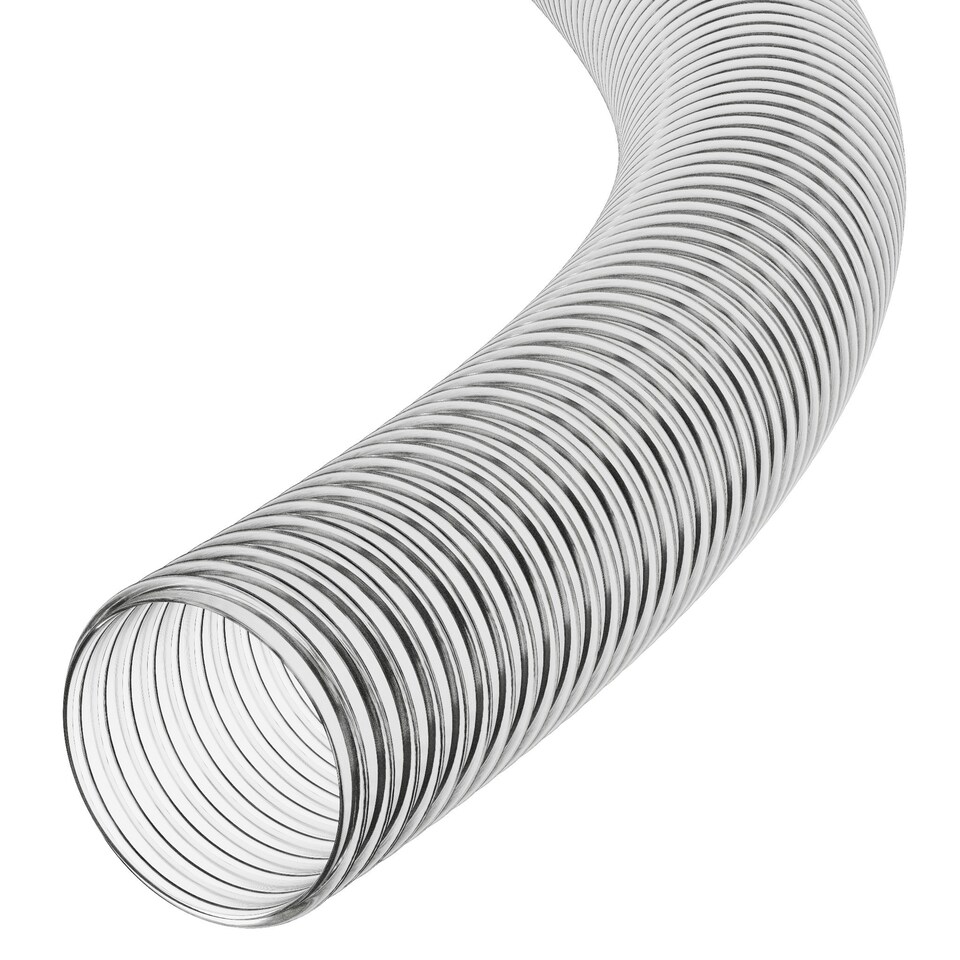 image 1 of Auto Silicone Hoses 40mm Clear PVC Corrugated Flexible Water Butt Hose 25m Reinforced Downpipe Connector Rainwater Harvesting Pump Pond