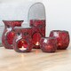 image 5 of Red Glass Crackle Oil Burner - 14cm