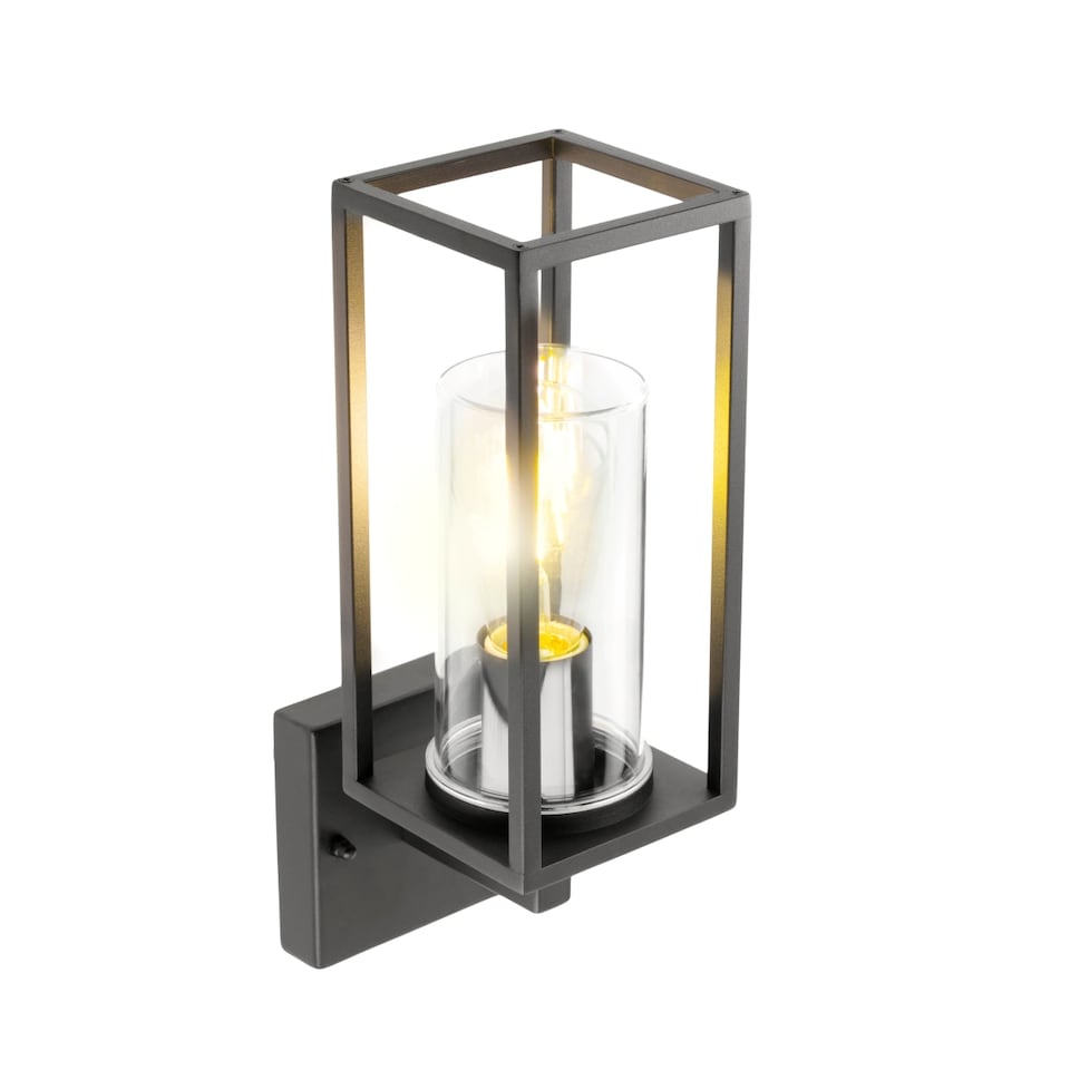 image 1 of CGC CHLOE Up Black E27 Outdoor Wall Lantern Light Clear Diffuser IP54