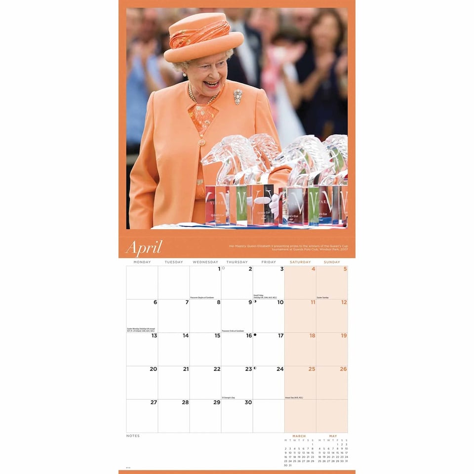 image 1 of Queen Elizabeth Ii Square Wall Calendar