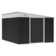 image 1 of Outsunny Steel Garden Storage Shed w/ Sliding Doors Black Black | Black