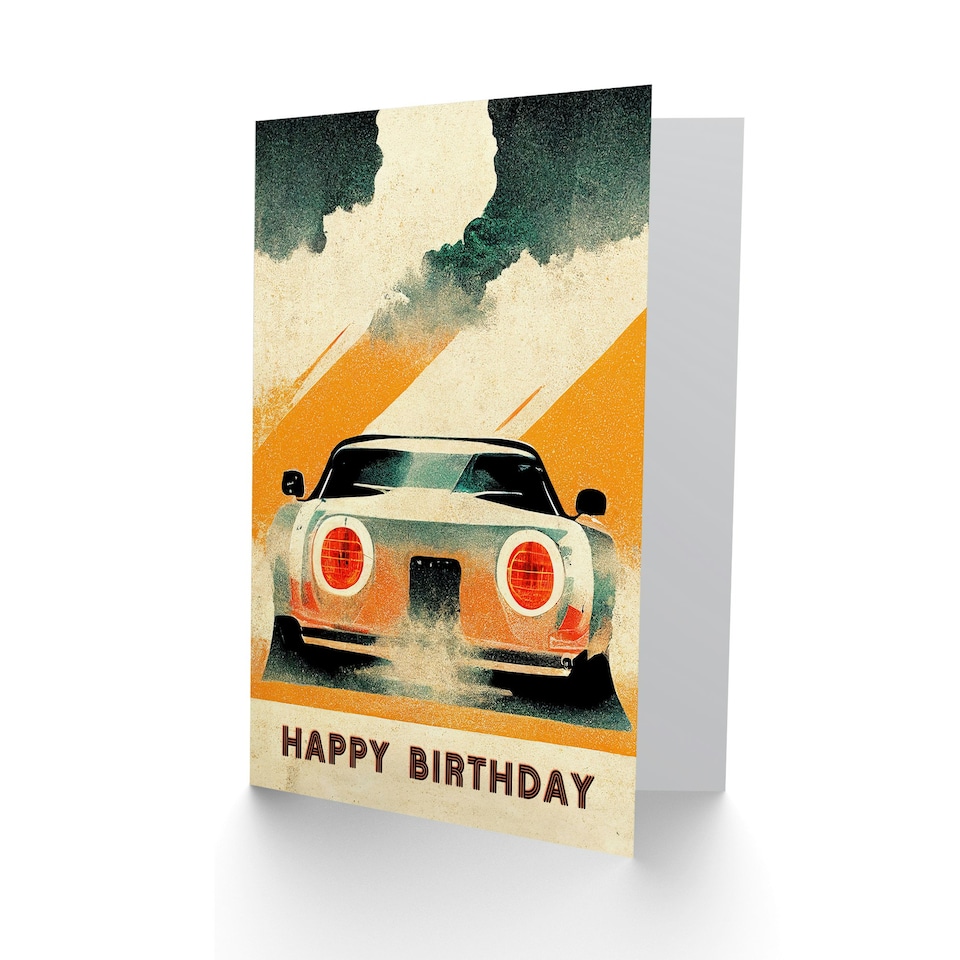 image 1 of Japanese Sports Car Racing For Dad Him Birthday Card