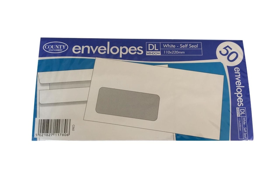 image 1 of Pack of 50 DL Window White Self Seal Envelopes