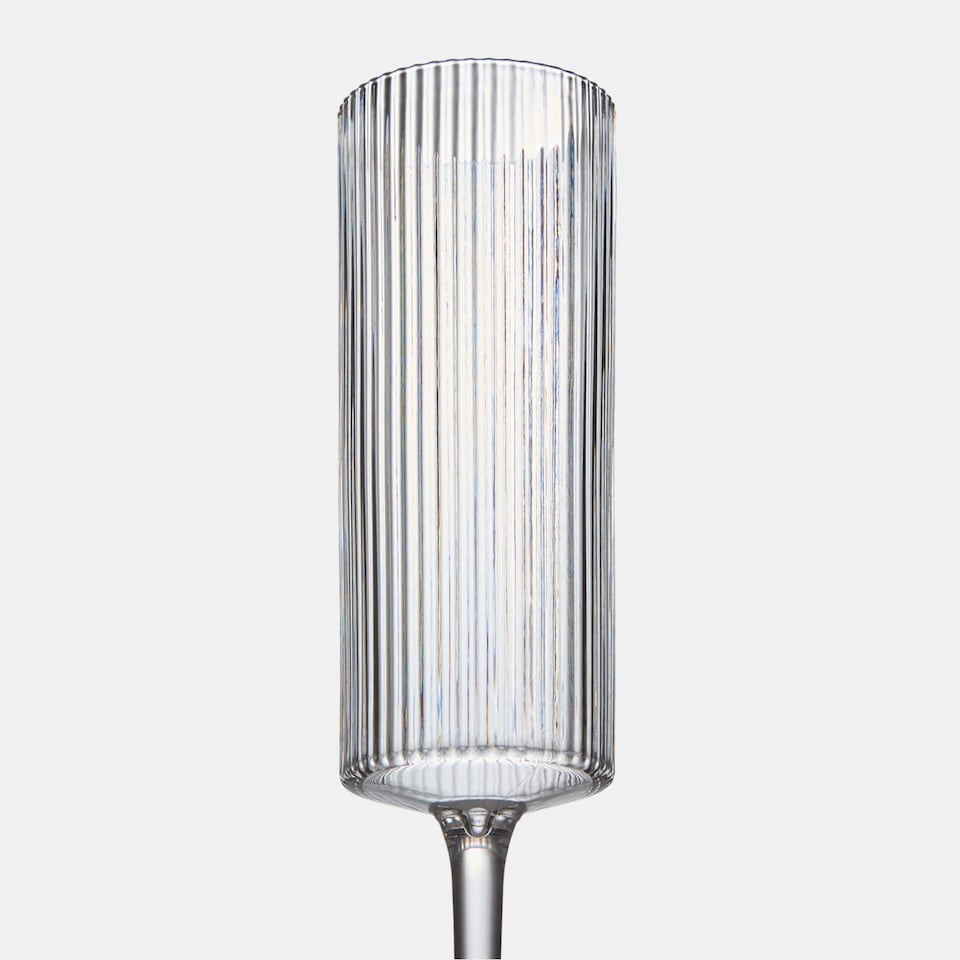 image 1 of OHS Set of 4 Ribbed Plastic Champagne Cocktail Glasses Reuseable Party Flute