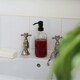 image 5 of Harbour Housewares 2pc Glass Soap Dispenser Set with Bamboo Tray & Labels - 500ml - Clear/Black