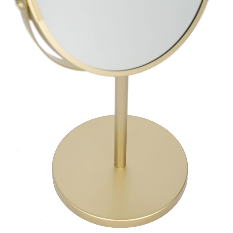 image 1 of Harbour Housewares Pedestal Mirror - 18.5cm x 34.5cm - Gold | Gold | Gold
