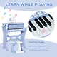 image 6 of HOMCOM 37 Keys Kids Piano Mini Electronic Keyboard Light Kids Musical Instrument Educational Game Children Grand Piano Toy Set with Stool and Microphone & Music Stand (Blue)