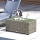 image 8 of Outsunny Outdoor Coffee Table, Glass Top Rattan Side Table, Dark Grey