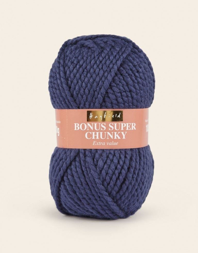 Hayfield Navy Bonus Super Chunky Yarn (Value Pack 10 x 100g Balls) For Crochet, Knitting - 82m per ball