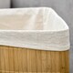 image 9 of HOMCOM Bamboo Laundry Basket with Lid, 55 Litres Laundry Hamper with Removable Washable Lining,  Corner Washing Baskets, 38 x 38 x 57cm, Natural