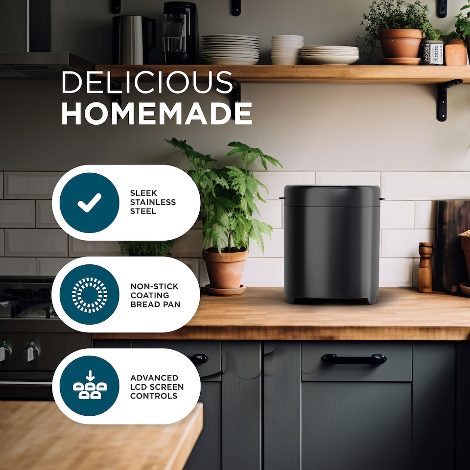 image 1 of DMD 17-in-1 Bread Maker, 2lb Bread Machine with 1 Hour Keep Warm, 13 Hour Delay Start, 3 Crust Shades & Colours