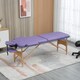 image 2 of HOMCOM Portable Massage Bed, Folding Spa Beauty Massage Table with 2 Sections, Carry Bag and Wooden Frame, Purple