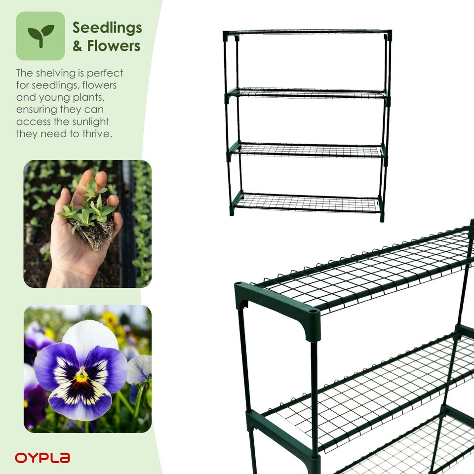 image 1 of Oypla Flower Staging Display Greenhouse Racking Shelving
