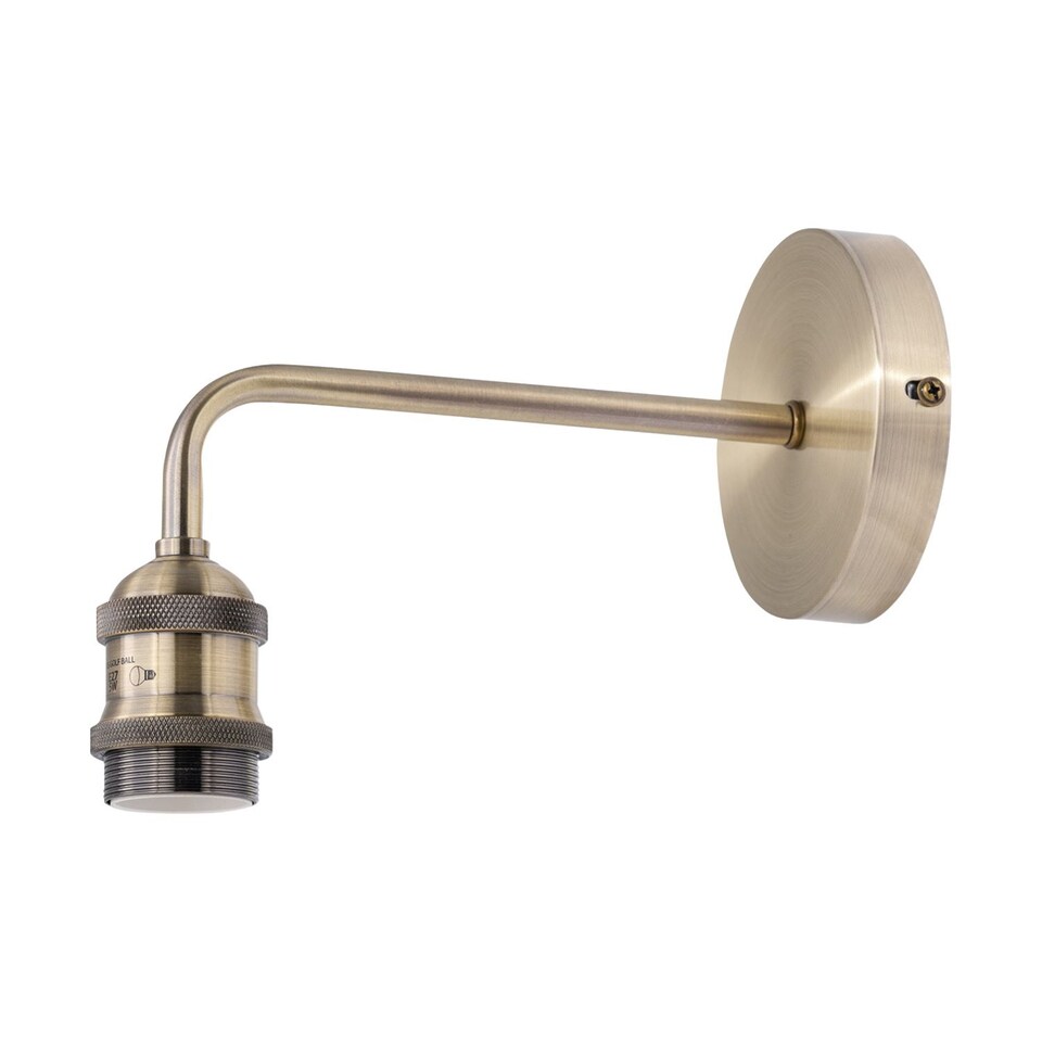 image 1 of Set of 2 Isaac - Antique Brass Wall Lamps | Yellow | 2