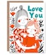 image 1 of Mothers Day Card Red Floral Love You Mum Card