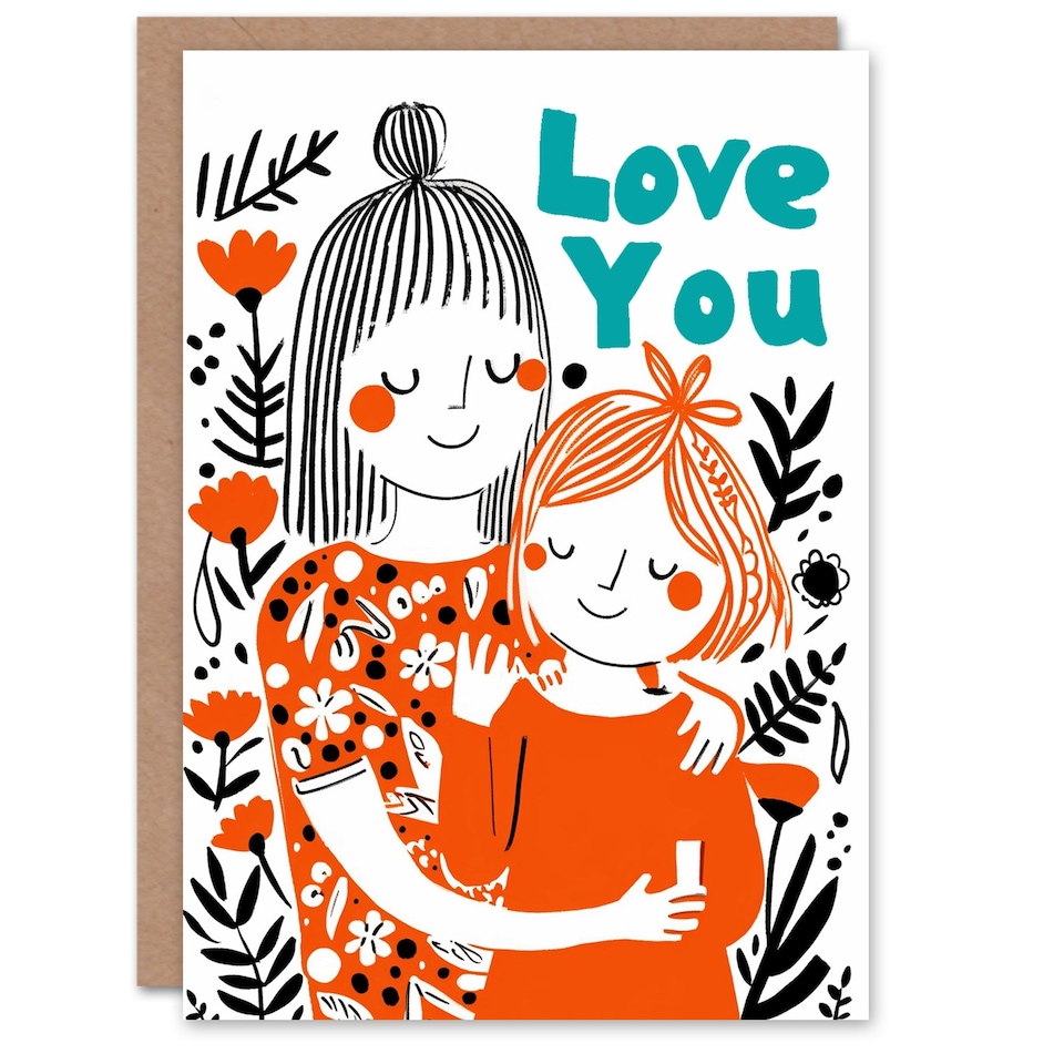 image 1 of Mothers Day Card Red Floral Love You Mum Card