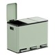 image 9 of 3 Compartment 45L Waste & Recycling Kitchen Bin (3 x 15L) | Green | Sage Green | 45L