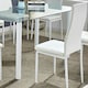 image 3 of Dining Chairs Set of 6 White Leather Kitchen Chairs White