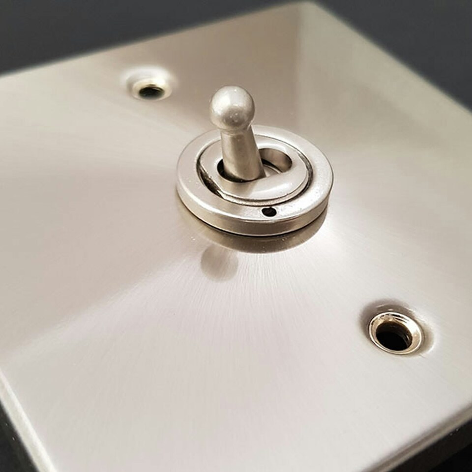 image 1 of SE HOME Satin / Brushed Chrome 2 Gang Twin Coaxial TV Socket White | Satin Chrome